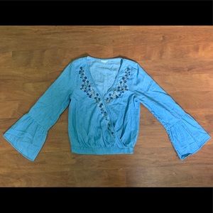 Small Aeropostale Chambray embroidered denim shirt